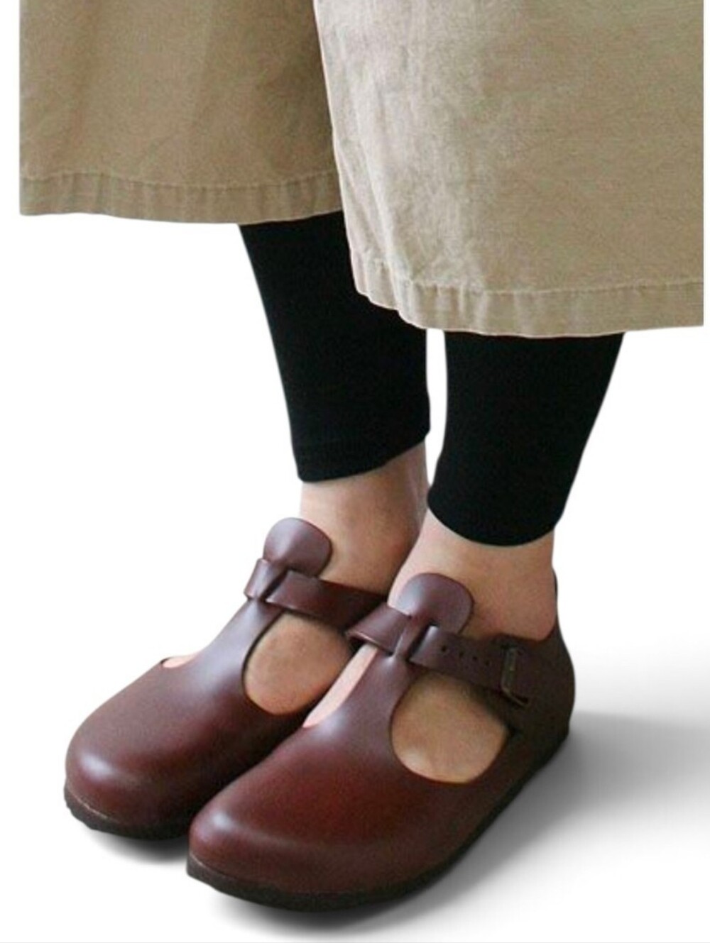 BIRKENSTOCK PARIS Rare Vintage Reddish Brown Smooth Leather Mary Janes - Size 11